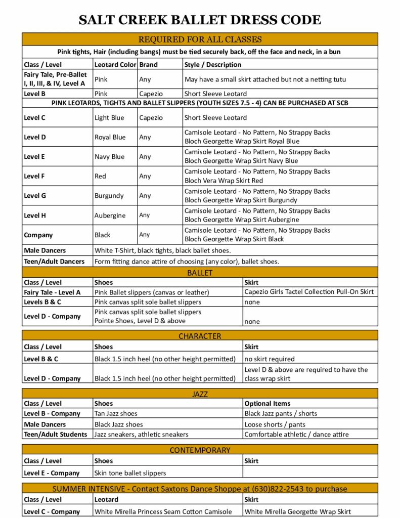 Dress Code 2024.xlsx - Google Sheets